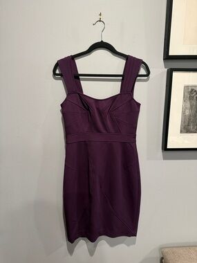 ZSpoke by Zac Posen Deep Plum Structured Sheath Mini Dress